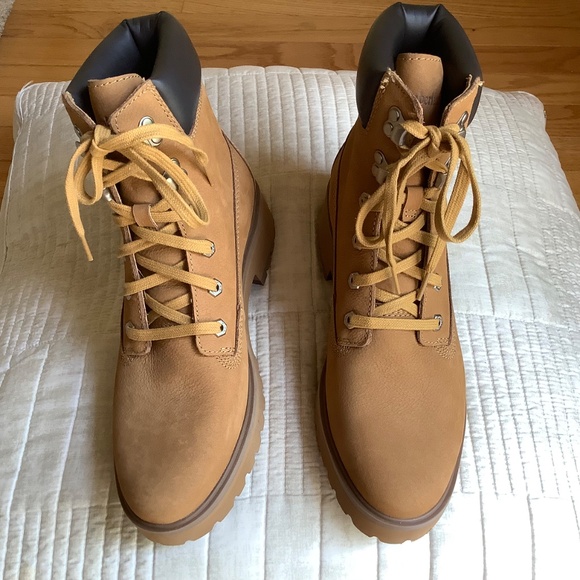 Timberland  Women’s Leather Water Resistant Lace Up Boots Wheat SZ 11 NWOT - Picture 2 of 15